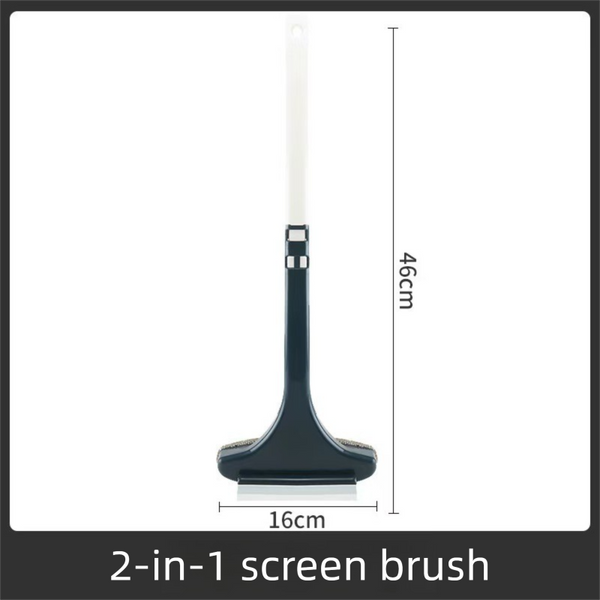 2 Pack In 1 Professional Window Screen Brush & Glass Cleaner Detachable Long Handle Squeegee Scrubber (White Green) Squeegees & Window Cleaning