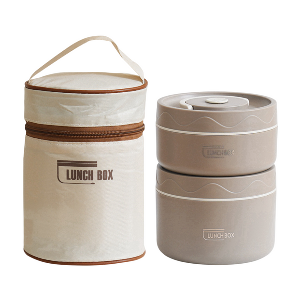 2 Pack Brown 304 Stainless Steel Microwave Safe Lunch Box Set Stackable Insulated Bento Containers For Office & School Lunchboxes