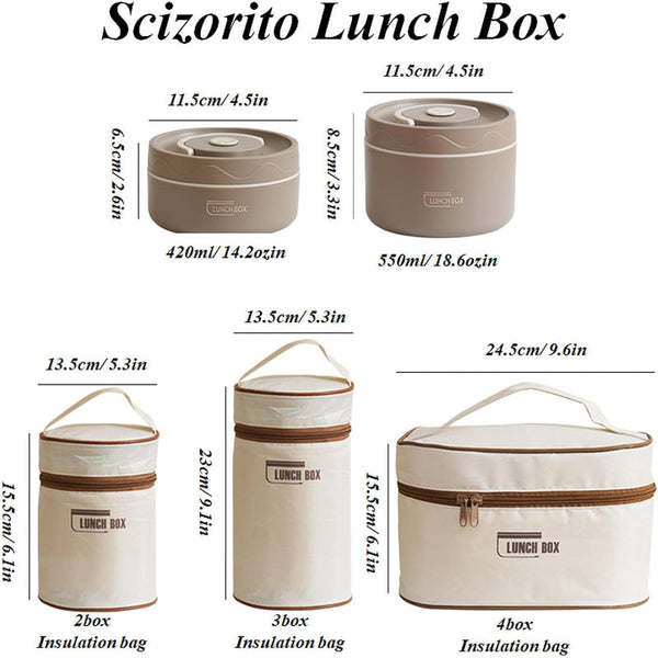 3 Pack Brown 304 Stainless Steel Microwave Safe Lunch Box Set Stackable Insulated Bento Containers For Office & School Lunchboxes