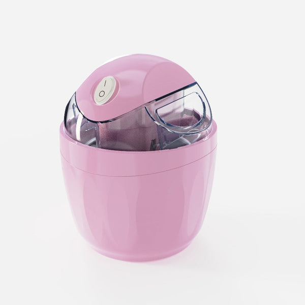 Pink 500Ml Compact Electric Ice Cream Maker Portable Quick Iced Drink Bucket & Soft Serve Machine With Rapid 15 Min Freezing Ice Cream & Frozen Yoghur
