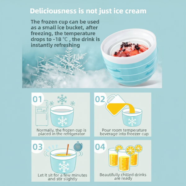 Pink 500Ml Compact Electric Ice Cream Maker Portable Quick Iced Drink Bucket & Soft Serve Machine With Rapid 15 Min Freezing Ice Cream & Frozen Yoghur