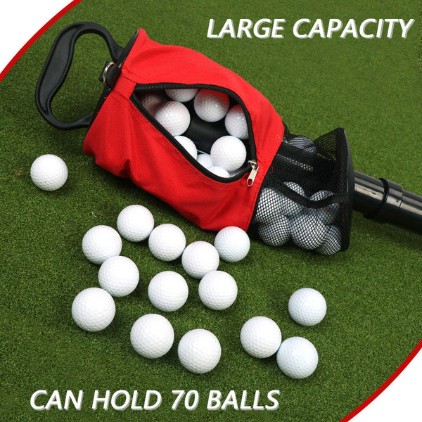 Black Lightweight Golf Retriever With Detachable No Bend Shag Tube & Mesh Bag Holding Up To 70 Ball Ball Pick Ups & Retrievers