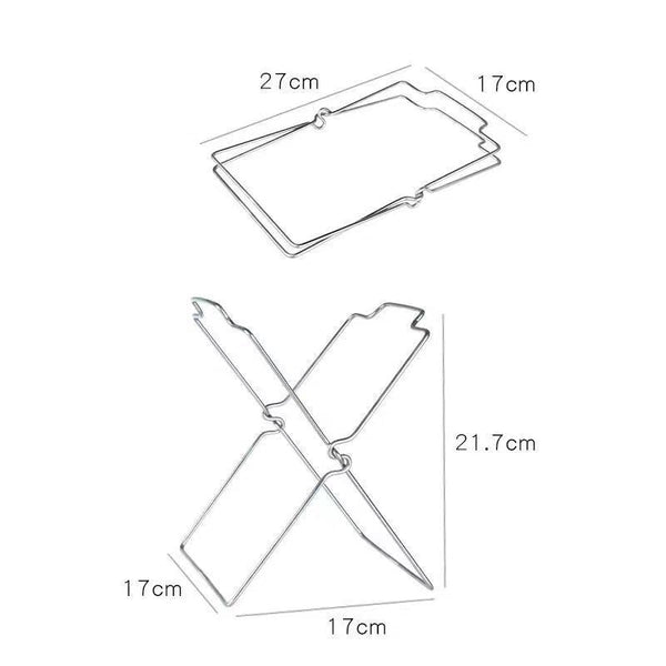 2 Pack Foldable Stainless Steel Trash Bag Holder (17 X 21 Cm) Multi Functional Kitchen Countertop Organizer For Plastic & Dishcloth Other Home Organis