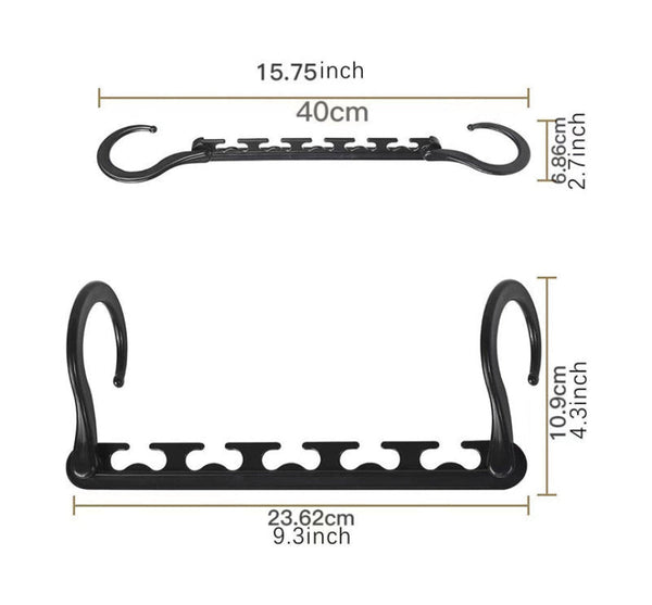 5 Tier Black Stainless Steel Pants Rack And 10 Pack Magic Cascading Hangers Set Space Saving Closet Organizer Kit Closet Organisers