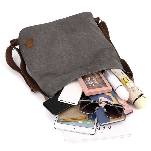 Grey Versatile 3 In 1 Canvas Backpack And Shoulder Bag Large Capacity Handbag For Women Ideal Travel School Everyday Use Women's Bags & Handbags