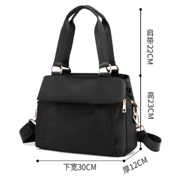 Pink Womens Large Capacity Water Resistant Nylon Handbag Multi Compartment Crossbody Shoulder Bag For Work Travel And Daily Use 30Cm Women's Bags & Ha