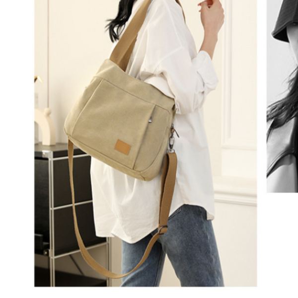 Purple Multi Functional Large Capacity Canvas Tote Bag Versatile 3 Way Adjustable Shoulder And Crossbody Handbag For Work Travel Daily Use Knitting To