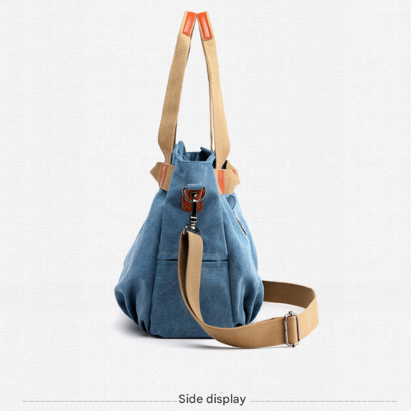 Pink Womens Retro Canvas Tote Bag Large Capacity Shoulder Handbag Adjustable Crossbody Strap 35Cm For Travel Work Daily Use Women's Bags & Handbags