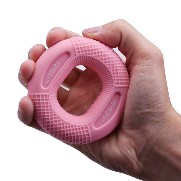 Pink 20/30Lb Pack Silicone Hand Grip Strengthener Rings Dual Resistance Finger Exerciser And Forearm Trainer Muscle Recovery Carpal Tunnel Prevention