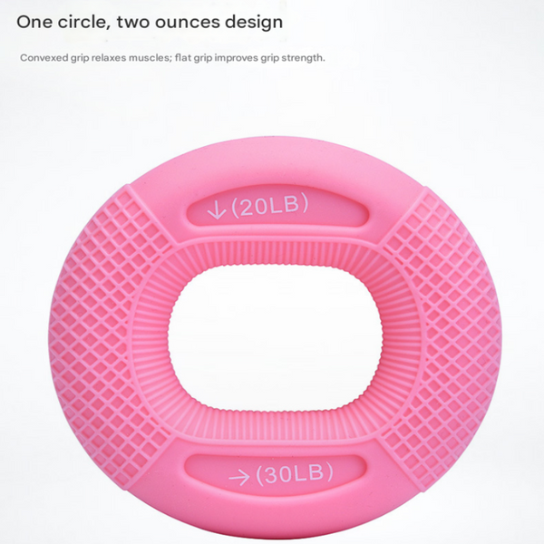 Pink 20/30Lb Pack Silicone Hand Grip Strengthener Rings Dual Resistance Finger Exerciser And Forearm Trainer Muscle Recovery Carpal Tunnel Prevention