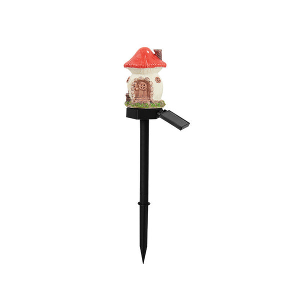 Red House Solar Powered Mushroom Garden Stake Lights Outdoor Waterproof Resin Landscape Decorative Lamps With Warm Led Glow For Patio Lawn And Yard Ga