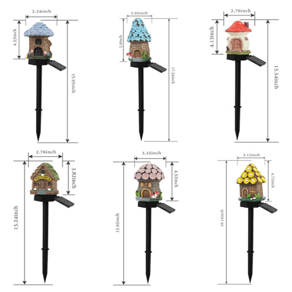 Red House Solar Powered Mushroom Garden Stake Lights Outdoor Waterproof Resin Landscape Decorative Lamps With Warm Led Glow For Patio Lawn And Yard Ga
