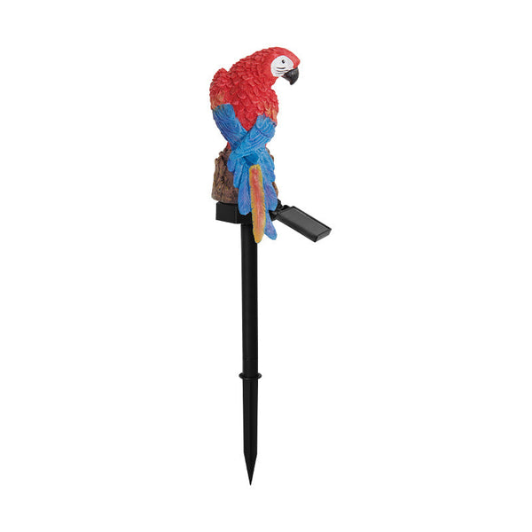 Red Solar Powered Parrot Garden Stake Lights Hand Painted Waterproof Resin Led Landscape Lamps For Outdoor Patio Lawn And Yard Decoration Garden & Pat