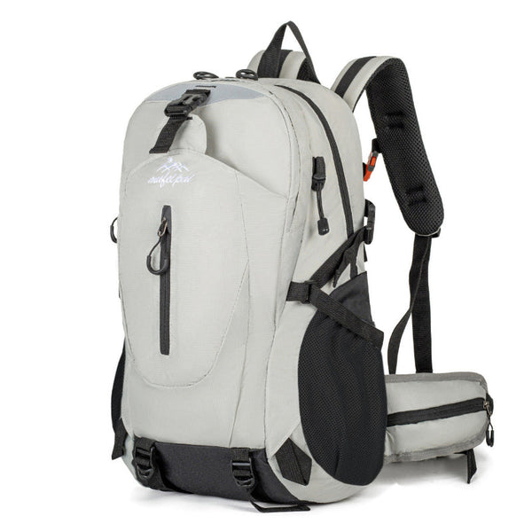 Grey Professional Large Capacity Hiking Backpack Waterproof Lightweight Outdoor Trekking Rucksack With Hydration Port And Emergency Safety Whistle Ruc