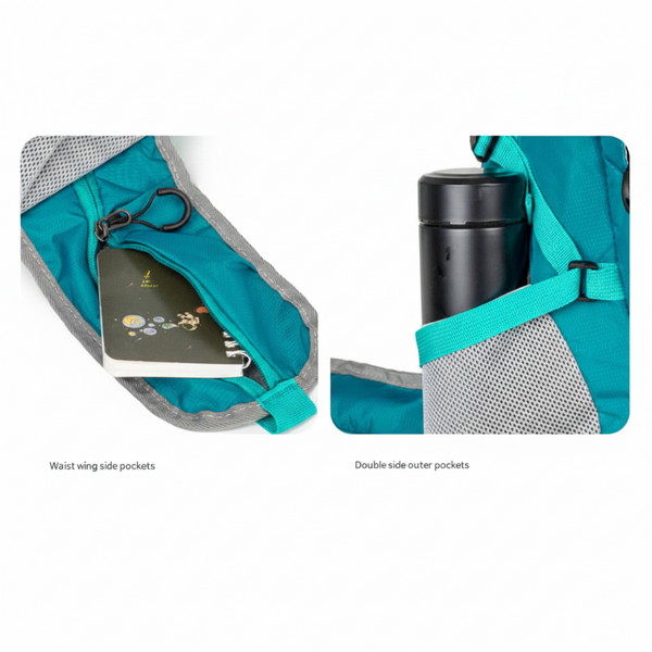 Grey Professional Large Capacity Hiking Backpack Waterproof Lightweight Outdoor Trekking Rucksack With Hydration Port And Emergency Safety Whistle Ruc