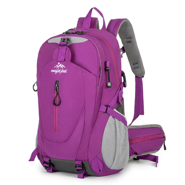 Purple Professional Large Capacity Hiking Backpack Waterproof Lightweight Outdoor Trekking Rucksack With Hydration Port And Emergency Safety Whistle R
