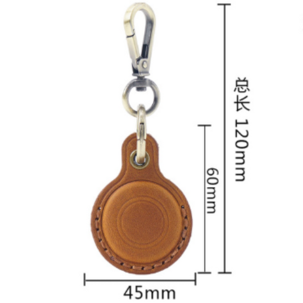 Purple Genuine Crazy Horse Leather Case For Apple Airtag Protective Tracker Holder Keychain With Metal Clip Anti Lost Fob Keys Pets Luggage Cases Cove