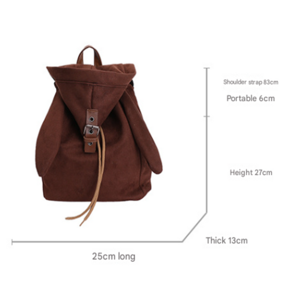 Grey Adorable Rabbit Ear Backpack Kawaii Hooded Plush Rucksack For Girls Cute Student Travel Daypack And School Bag Gift Backpacks & Bags