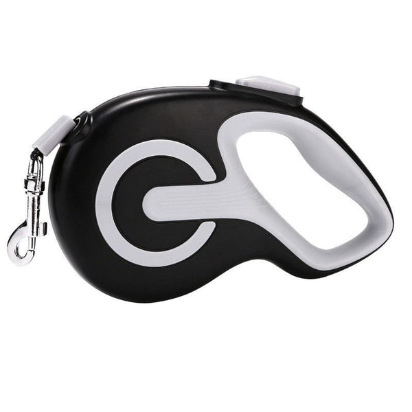 Elosung Black 3M Retractable Dog Leash Ergonomic Anti Slip Nylon Leads & Head Collars