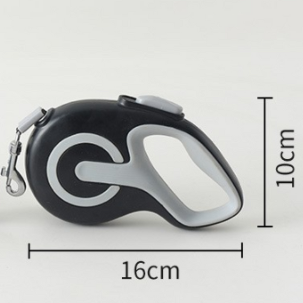Elosung Black 3M Retractable Dog Leash Ergonomic Anti Slip Nylon Leads & Head Collars