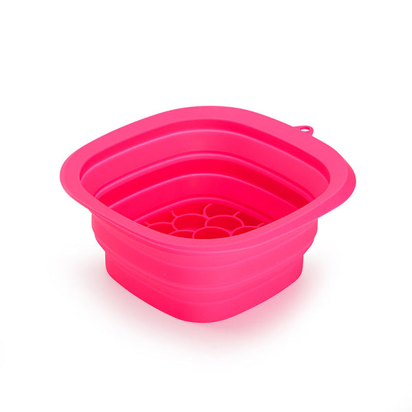 Rose Red Collapsible Silicone Face Ice Basin | Portable Cold Therapy And Beauty Tool Multi Use Facial Spa Ice Cubes Trays & Moulds