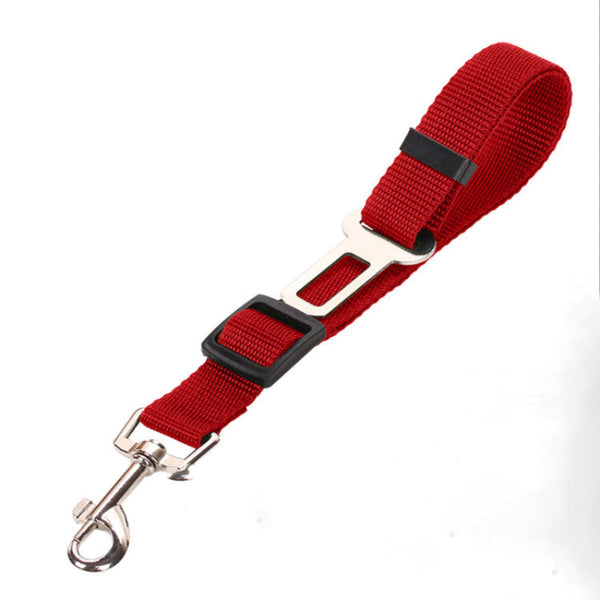 Red 5Pcs Universal Adjustable Pet Car Safety Seat Belt | Heavy Duty Retractable Harness Restraint Anti Jump Window Clip Pet Transport