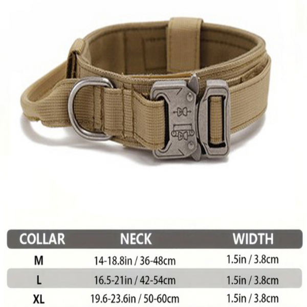 M Black Heavy Duty Tactical Dog Collar | Military Grade Nylon With Zinc Alloy Quick Release Buckle Padded Training For Medium To Large Breeds Leads &