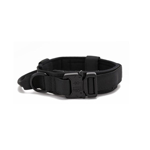M Black Heavy Duty Tactical Dog Collar | Military Grade Nylon With Zinc Alloy Quick Release Buckle Padded Training For Medium To Large Breeds Leads &