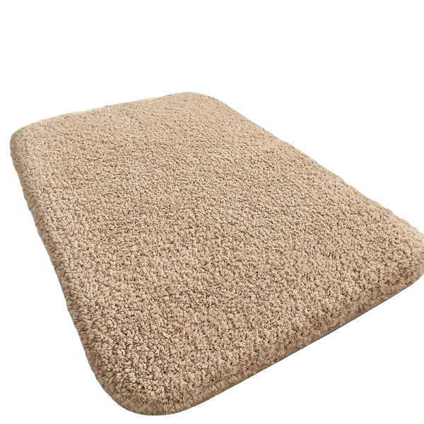 Khaki Luxury 3.5Cm Shag Bath Mat | Silver Ion Antibacterial Technology Quick Dry Non Slip Tpr Bathroom Rug Bath Mats Rugs & Toilet Covers