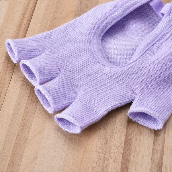 Pink 2 Pack Women's Non Slip Yoga Gloves Open Back Half Finger Cotton Stretchy Grip For Aerial Pilates And Fitness Gloves & Mittens