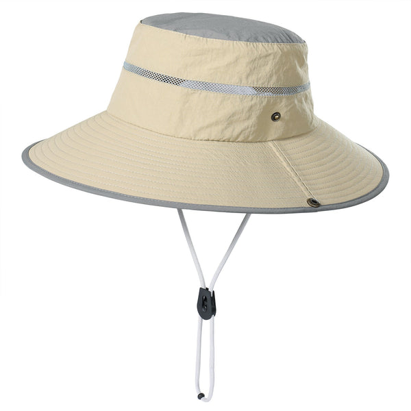 Khaki Foldable Wide Brim Sun Hat Unisex Bucket Safari Cap Adjustable 56 60Cm For Fishing Hiking Camping And Outdoor Travel Hats & Headwear