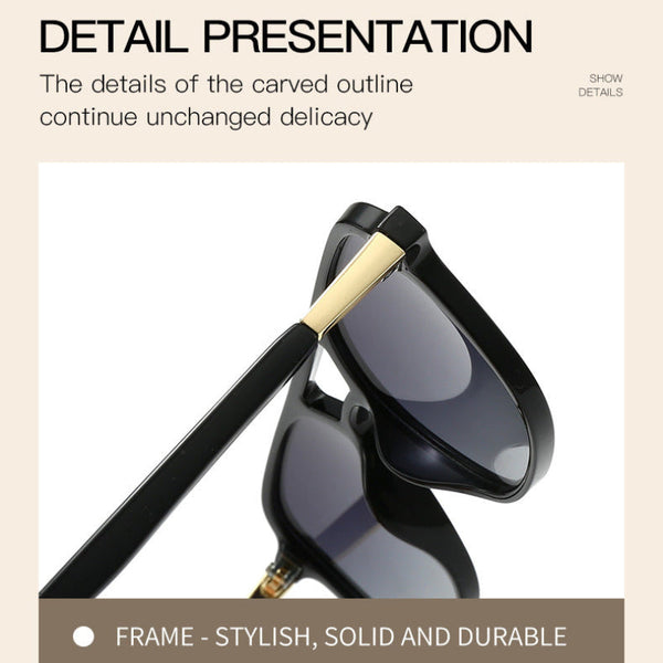 Beige Retro Double Bridge Square Frame Polarized Driving Protection Eyewear Sunglasses