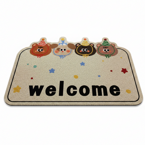 Box Puppy Bear Set Of 2 Cartoon Pvc Coil Entrance Mats Non Slip Dirt Trapping Door (50X80cm) Door Mats & Floor Mats