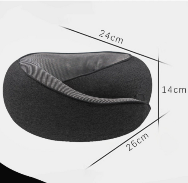 Black Ergonomic Memory Foam Travel Neck Pillow U Shaped Support For Naps & Journeys Pillows