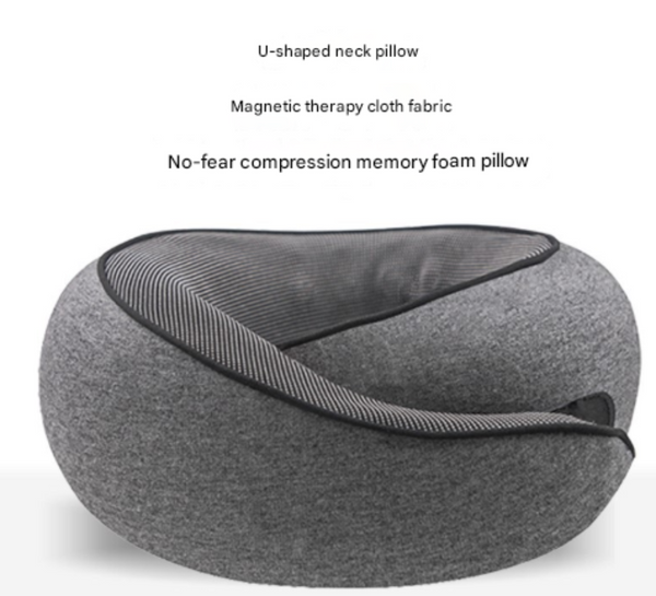Black Ergonomic Memory Foam Travel Neck Pillow U Shaped Support For Naps & Journeys Pillows