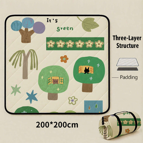 The House Of Plants Extra Large 200X200cm Waterproof Picnic Mat Portable Thickened Oxford Cloth Outdoor Camping Blanket For Beach Parks And Family Out