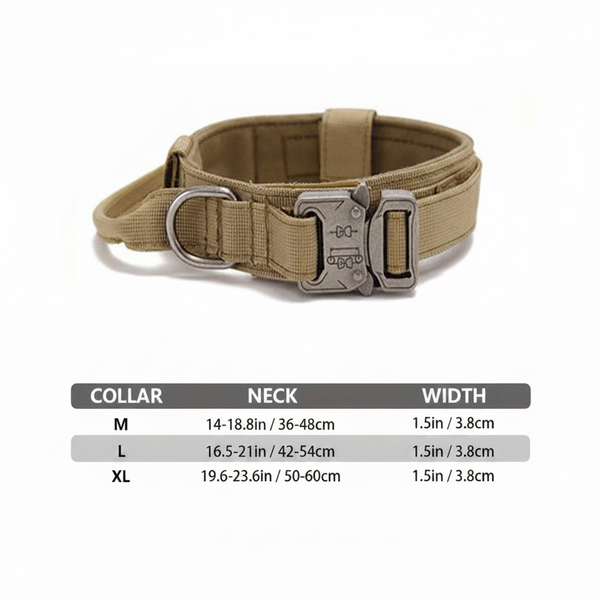 Xl Army Green Heavy Duty Tactical Dog Collar Military Grade Nylon With Zinc Alloy Quick Release Buckle | Padded Training For Medium To Large Breeds Do