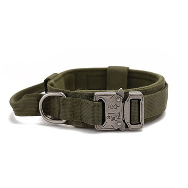 Xl Army Green Heavy Duty Tactical Dog Collar Military Grade Nylon With Zinc Alloy Quick Release Buckle | Padded Training For Medium To Large Breeds Do
