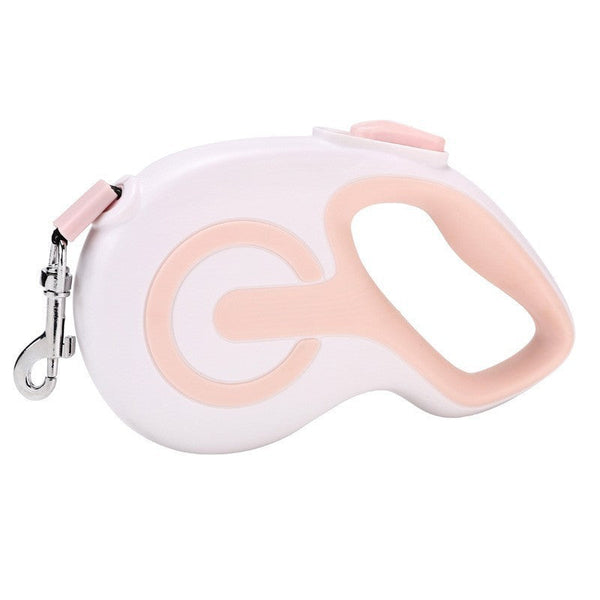 Pink 5 Meter Retractable Dog Leash | Ergonomic Anti Slip Grip Heavy Duty Nylon Rope For Small To Medium Dogs Leads & Head Collars