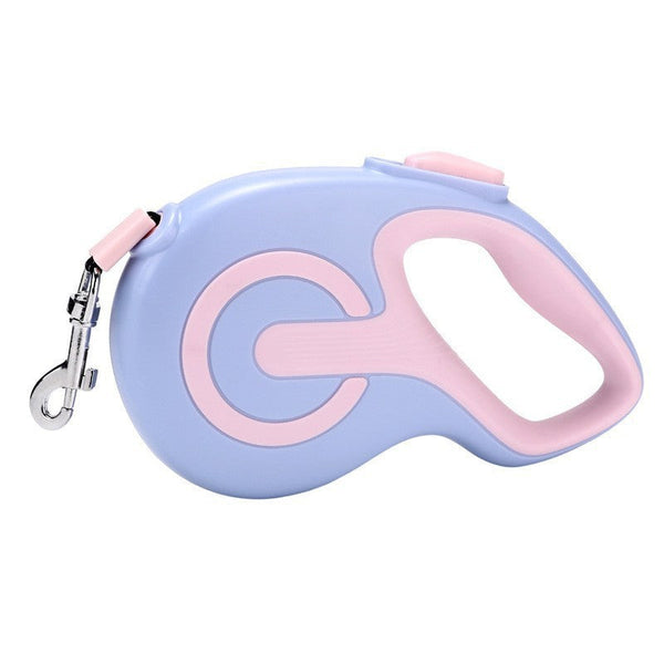 Purple 5 Meter Retractable Dog Leash | Ergonomic Anti Slip Grip Heavy Duty Nylon Rope For Small To Medium Dogs Leads & Head Collars
