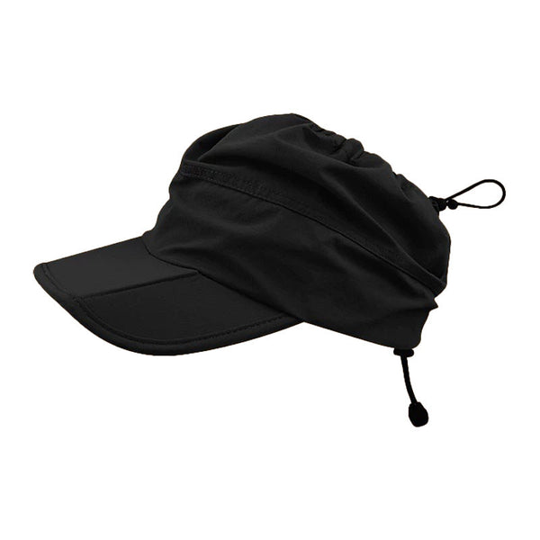 Black Outdoor Quick Dry Sun Hat Foldable Visor Cap Uv Protection 55 58Cm Hats