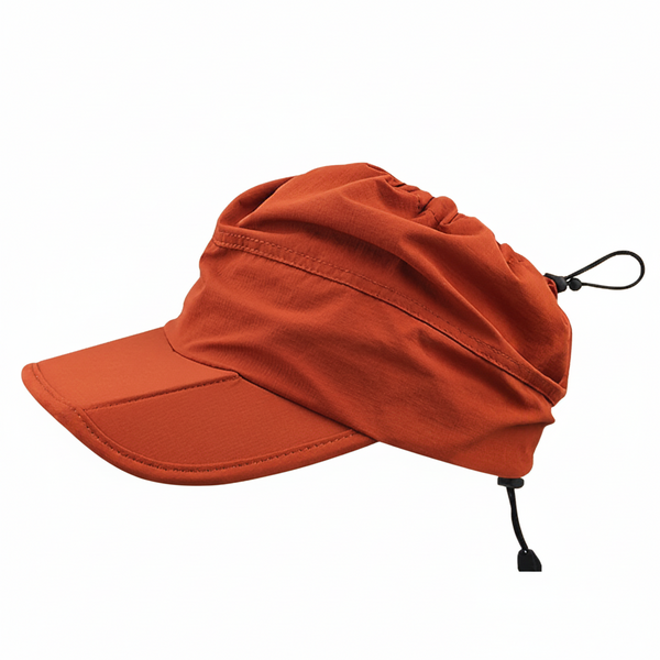 Orange Outdoor Quick Dry Sun Hat Foldable Visor Cap Uv Protection 55 58Cm Hats
