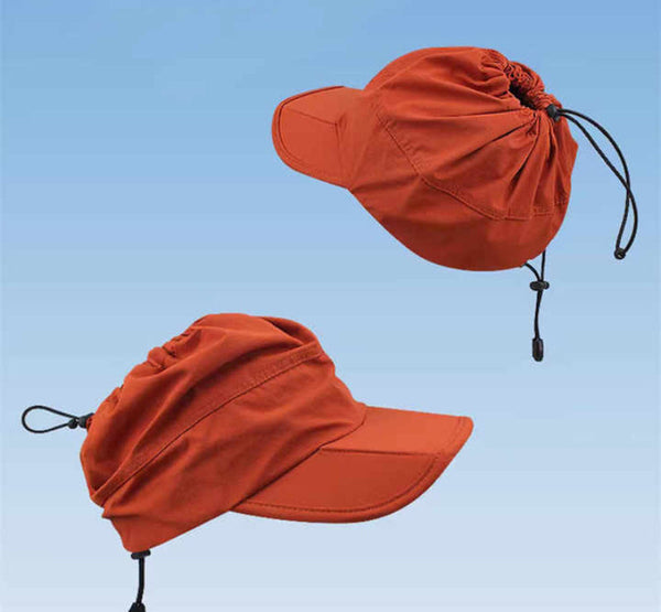 Beige Outdoor Quick Dry Sun Hat Foldable Visor Cap Uv Protection 55 58Cm Hats