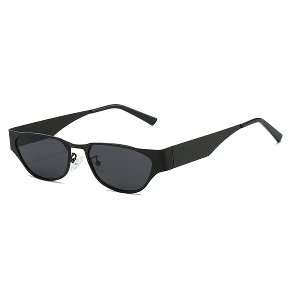 Black Frame Sheet Retro Cat Eye Metal For Women Uv Protection Stylish Streetwear Shades Sunglasses