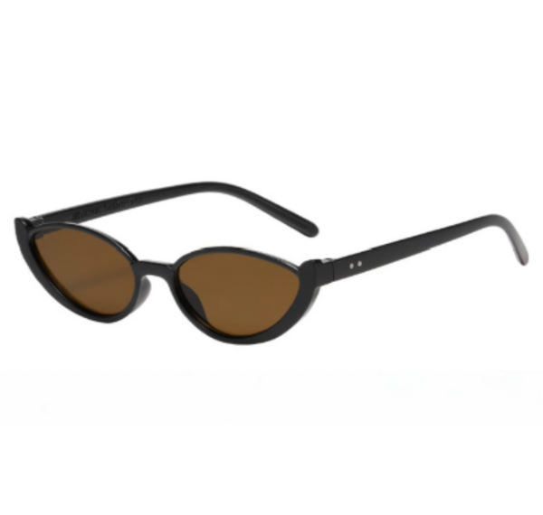 Black Frame With Tea Flakes 2Pcs Fashionable Cat Eye For Women Retro Ins Style Uv Protection Shades Sunglasses