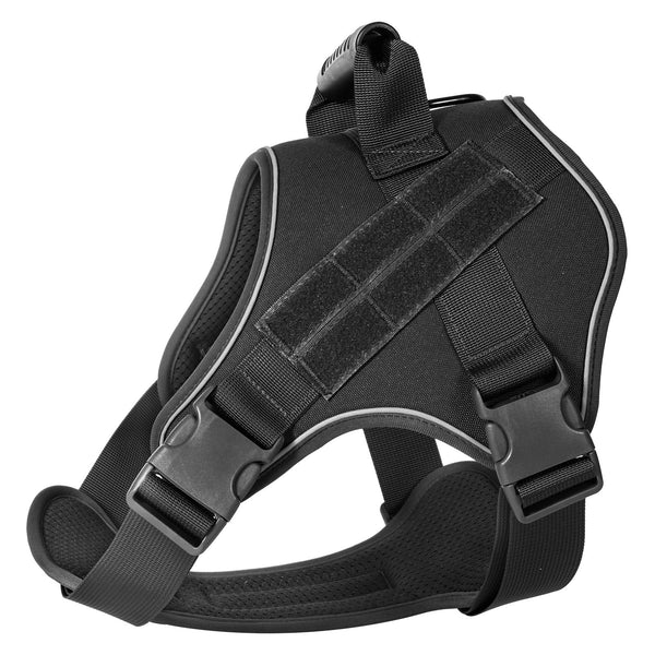 S Black Professional Tactical No Pull Dog Harness | Reflective Breathable Mesh Vest Heavy Duty Training Gear With Control Handle Harnesses