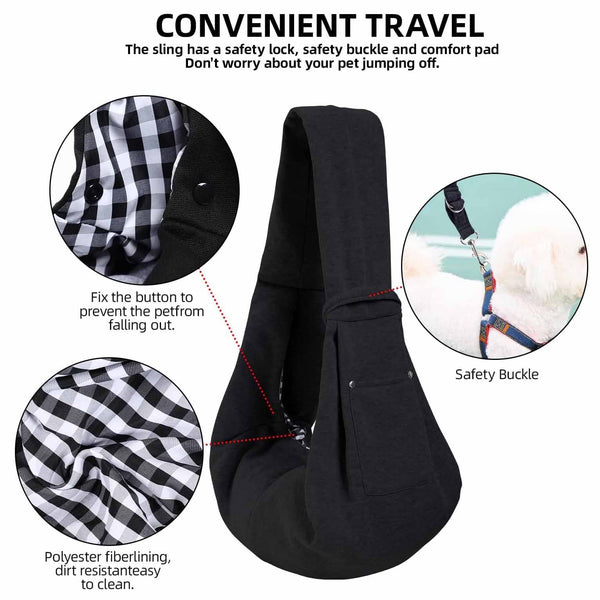 Black Pet Carrier Backpack Shoulder Sling For Small Dogs & Cats (69.85 X 59.94 39.88Cm) Breathable Outdoor Travel Bag Pet Transport