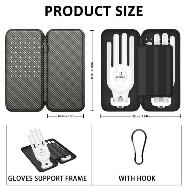 Grey Golf Glove Bag With Dual Support Frame & Hook Convenient Storage For Tees Ball Markers And Accessories Other Golf Accessories