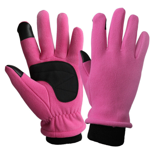 L Pink Warm Windproof Touchscreen Anti Slip Grip For Winter Cycling & Outdoor Sports Gloves