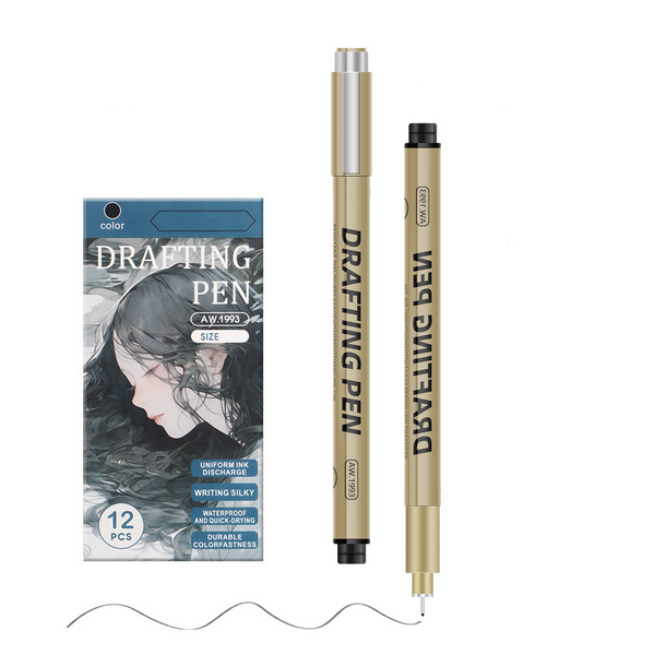 0.2Mm 24 Piece Precision Drawing Pen Set Waterproof Anime Sketching Pens For Students Assorted Tips Art Pens & Markers